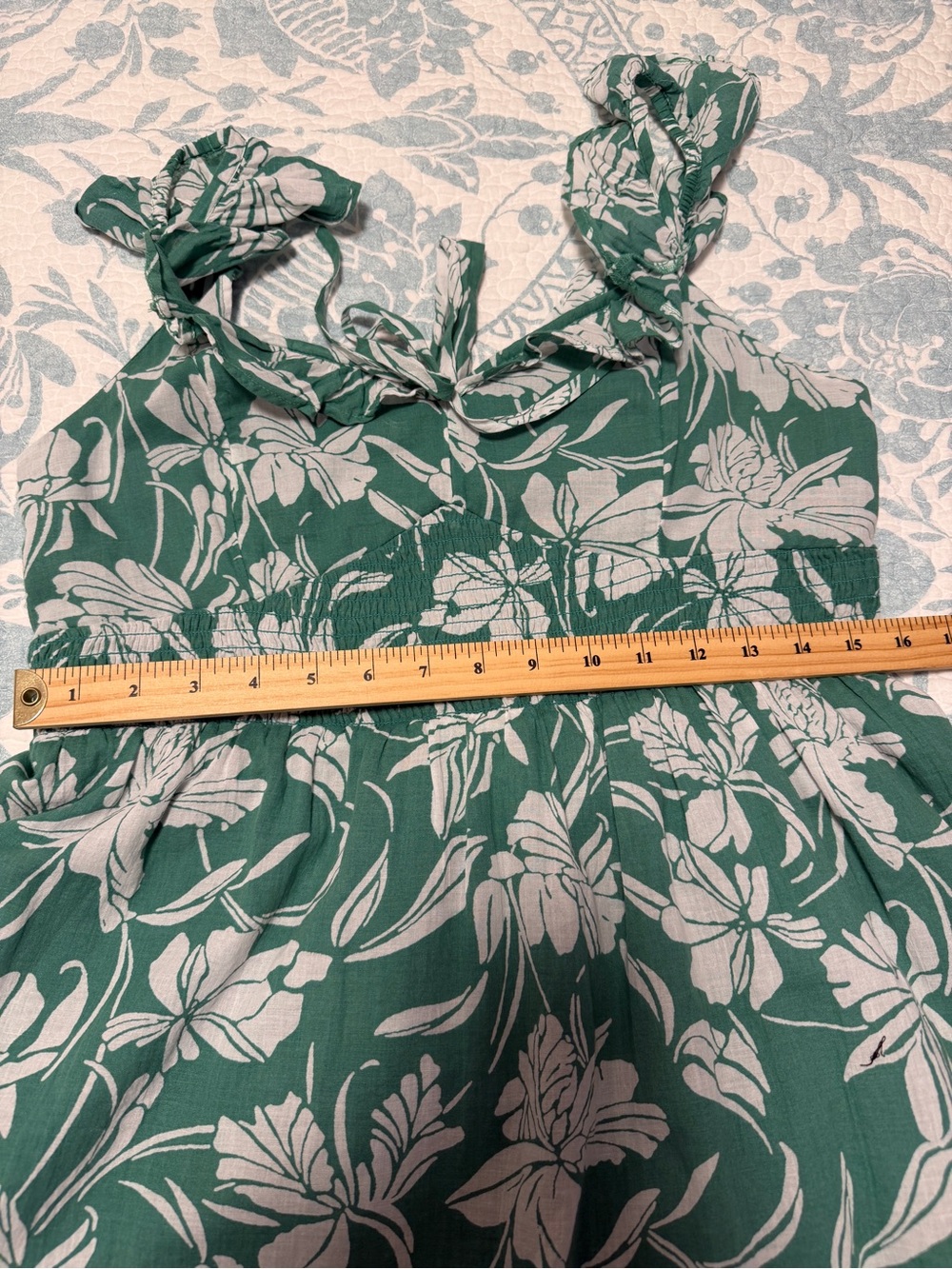 American Eagle Outfitters Green and White Floral Sundress - Picture 6 of 7